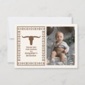 Zuidwestelijke Country Ranch Western 1e Verjaardag Bedankkaart (Voorkant)