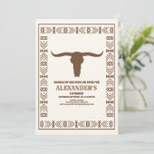 Zuidwestelijke Country Ranch Western 1e Verjaardag Kaart (Staand voorkant)