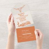 Zuidwestelijke Country Ranch Westerne bruiloft All In One Uitnodiging (Afscheurbaar)