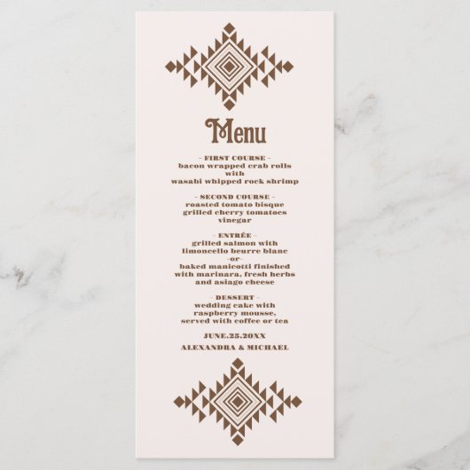 Zuidwestelijke Country Ranch Westerne bruiloft Menu (Voorkant)