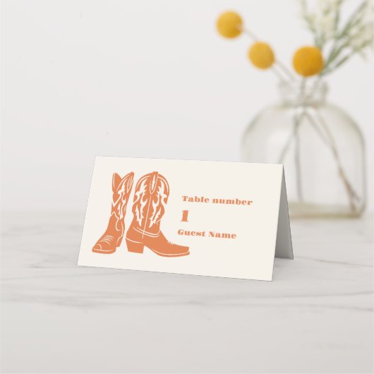 Zuidwestelijke Country Ranch Westerne bruiloft Plaatskaartje (Voorkant)
