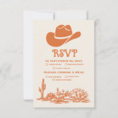 Zuidwestelijke Country Ranch Westerne bruiloft RSVP Kaartje (Voorkant)