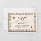 Zuidwestelijke Country Ranch Westerne bruiloft RSVP Kaartje (Voorkant)