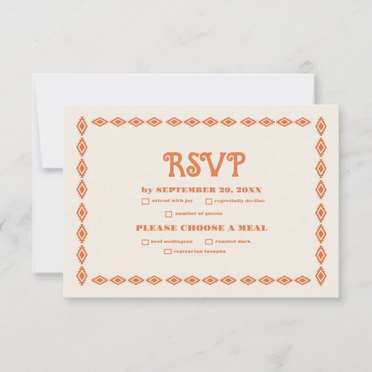 Zuidwestelijke Country Ranch Westerne bruiloft RSVP Kaartje (Voorkant)