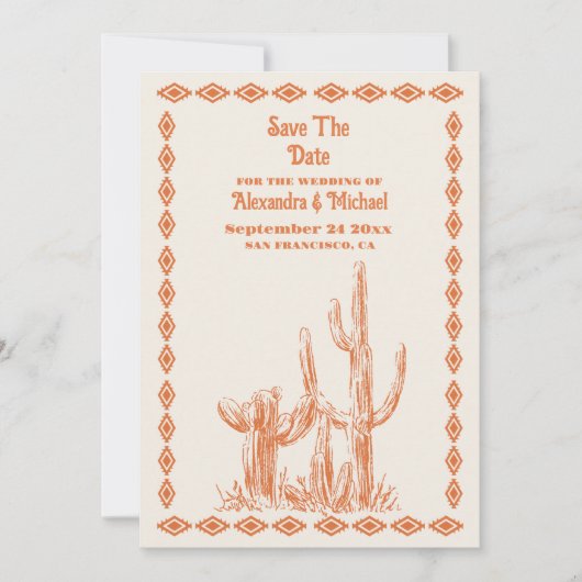 Zuidwestelijke Country Ranch Westerne bruiloft Save The Date (Voorkant)