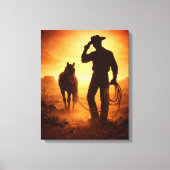 Zuidwestelijke Cowboy Kunstwerken Canvas Afdruk (Voorkant)
