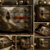 Zuidwestelijke Cowboy Stamkunst Decoupage Tissuepapier