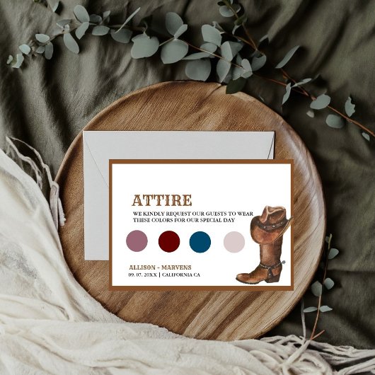 Zuidwestelijke Cowboy thema bruiloft details Kaart