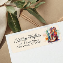 Zuidwestelijke Cowgirl Laarzen Retouradres Label