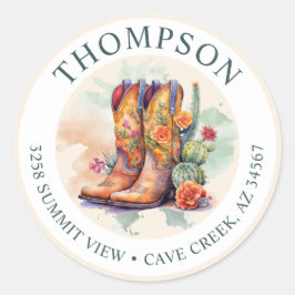 Zuidwestelijke Cowgirl Laarzen Retouradres Label