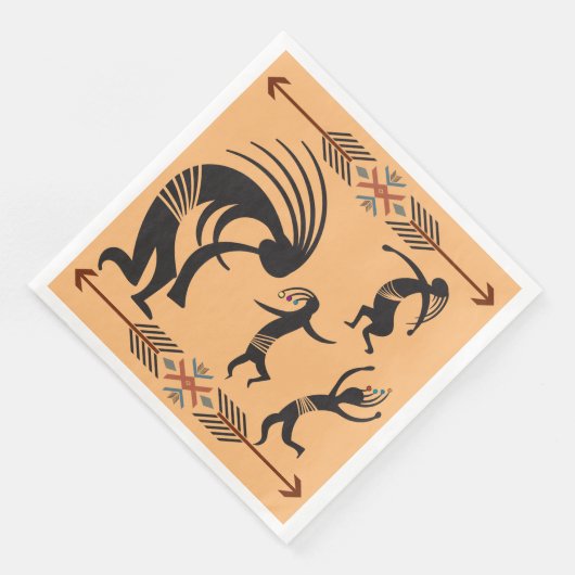 Zuidwestelijke Dansende Partij Kokopelli Napkins Servet (Hoek)