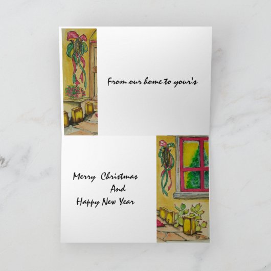 Zuidwestelijke de deuringang i van Kerstmis Feestdagen Kaart (Binnen)