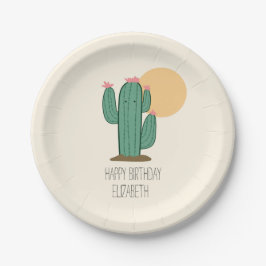 Zuidwestelijke decor cactus papieren borden verjaa bordje