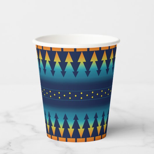 Zuidwestelijke Deken Stijl Zonsondergang Pines Des Papieren Bekers (Voorkant)