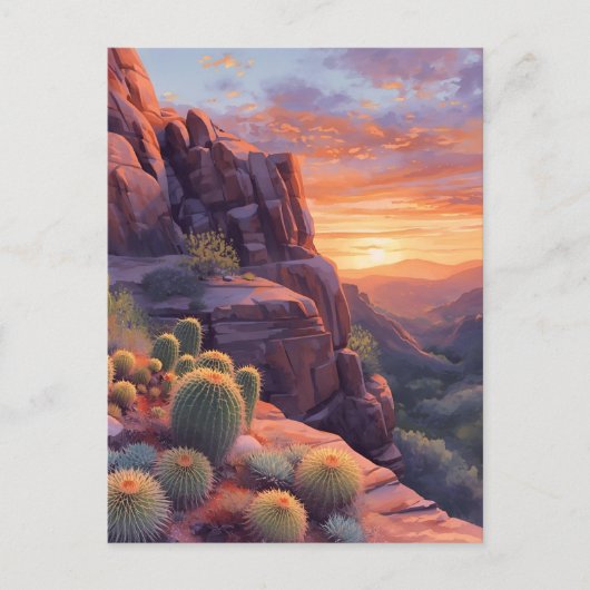 Zuidwestelijke Desert Canyon Sunset Briefkaart (Voorkant)