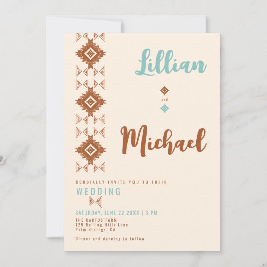 Zuidwestelijke droom Land woestijn Westerne bruilo Kaart (Voorkant)