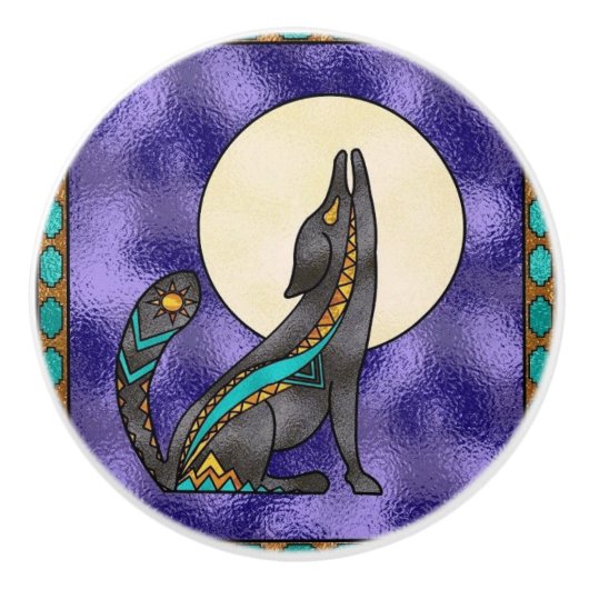 Zuidwestelijke Faux Glas in lood keramische knop (Voorkant)