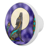 Zuidwestelijke Faux Glas in lood keramische knop (Rechts)