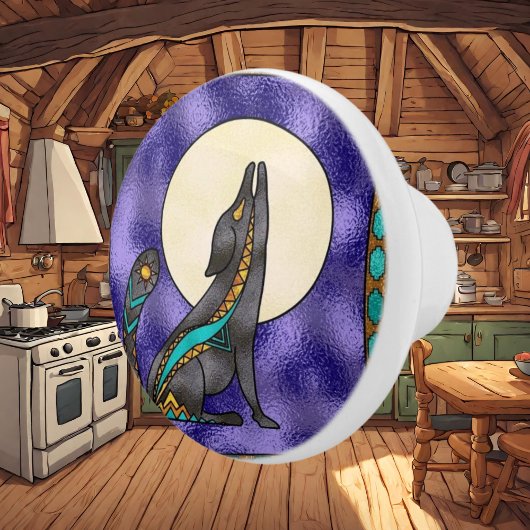 Zuidwestelijke Faux Glas in lood keramische knop