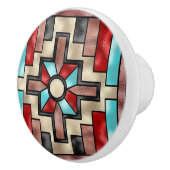 Zuidwestelijke Faux Glas in lood keramische knop (Rechts)