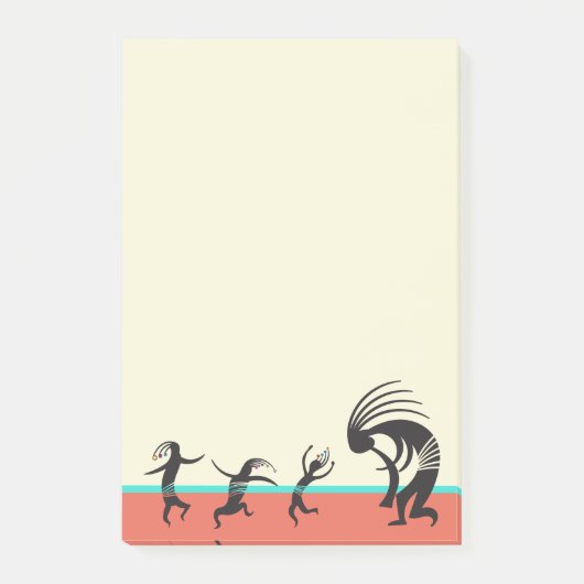 Zuidwestelijke Feest Dansende Kokopelli Post-it® Notes (Voorkant)