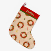 Zuidwestelijke Festieve Chile Ristra Krans Persoon Grote Kerstsok (Voorkant (Hangend))