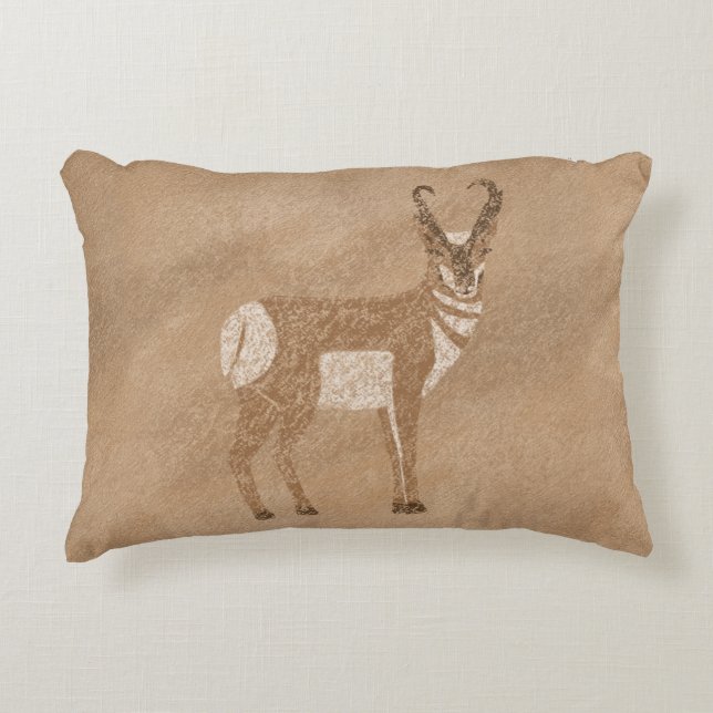 Zuidwestelijke Gaffelbok Staande Antilope Accent Kussen (Voorkant)