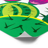 Zuidwestelijke gekko met cactusbloesems poster (Hoek)