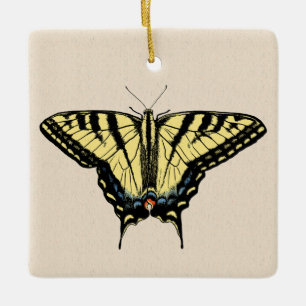 Zuidwestelijke Gele Swallowtail Vlinder Keramisch Ornament