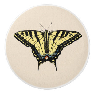 Zuidwestelijke Gele Swallowtail Vlinder Keramische Knop