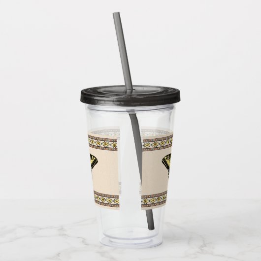 Zuidwestelijke gele zandstaartvlinder acryl drinkbeker (Links)