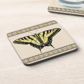 Zuidwestelijke gele zandstaartvlinder bier onderzetter (Linkerzijde)