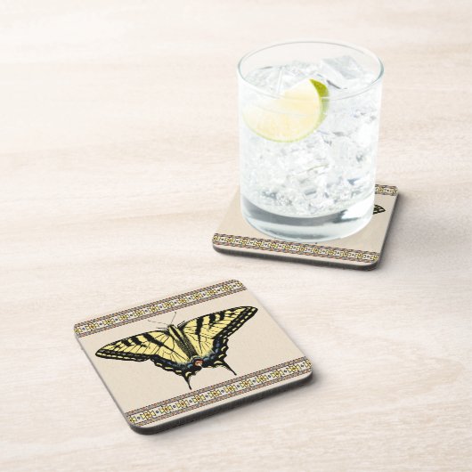 Zuidwestelijke gele zandstaartvlinder bier onderzetter (Rechterzijde)