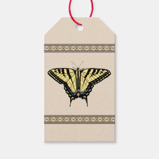 Zuidwestelijke gele zandstaartvlinder cadeaulabel (Voorkant)