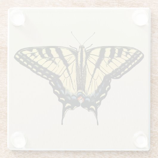 Zuidwestelijke gele zandstaartvlinder glazen onderzetter (Achterkant)