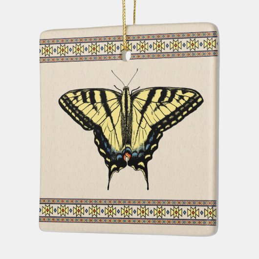 Zuidwestelijke gele zandstaartvlinder keramisch ornament (Links)