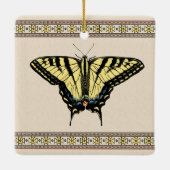 Zuidwestelijke gele zandstaartvlinder keramisch ornament (Achterkant)