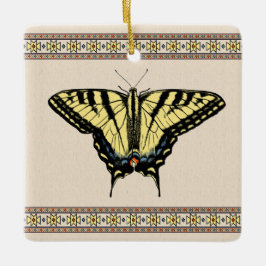 Zuidwestelijke gele zandstaartvlinder keramisch ornament