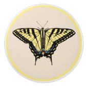 Zuidwestelijke gele zandstaartvlinder keramische knop (Voorkant)