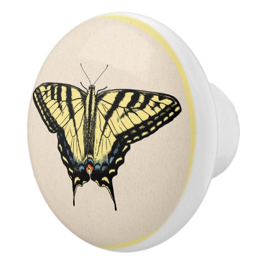 Zuidwestelijke gele zandstaartvlinder keramische knop (Rechts)