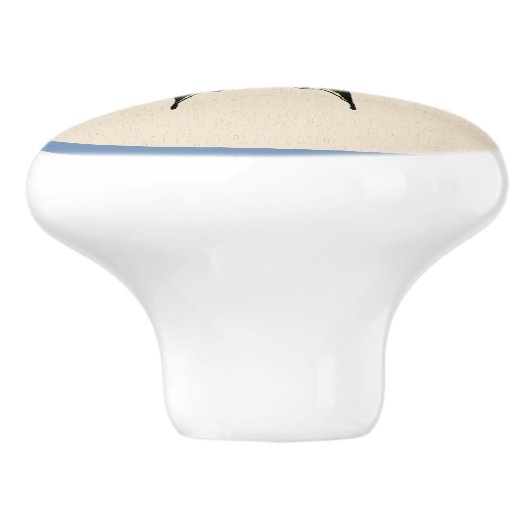 Zuidwestelijke gele zandstaartvlinder keramische knop (Zijkant)