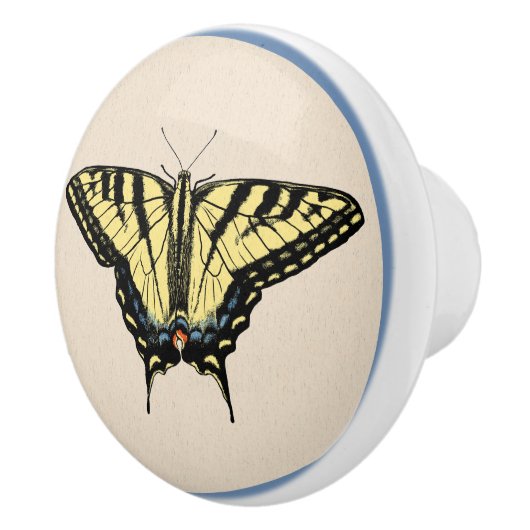Zuidwestelijke gele zandstaartvlinder keramische knop (Rechts)