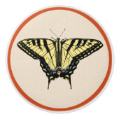Zuidwestelijke gele zandstaartvlinder keramische knop (Voorkant)