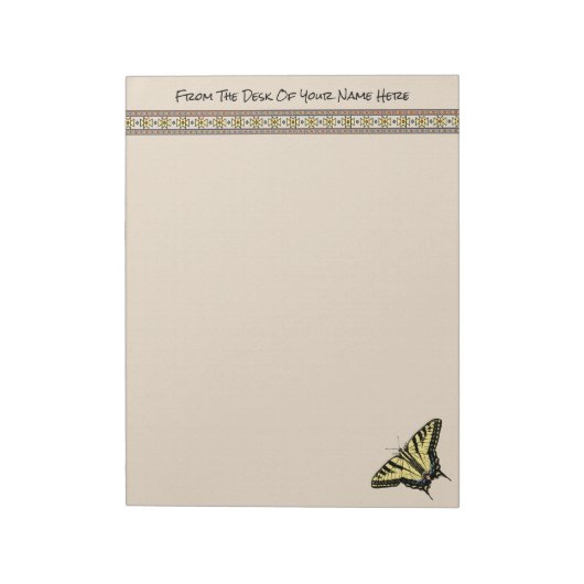 Zuidwestelijke gele zandstaartvlinder notitieblok (Linkerzijde)