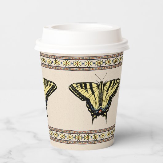 Zuidwestelijke gele zandstaartvlinder papieren bekers (Achterkant)