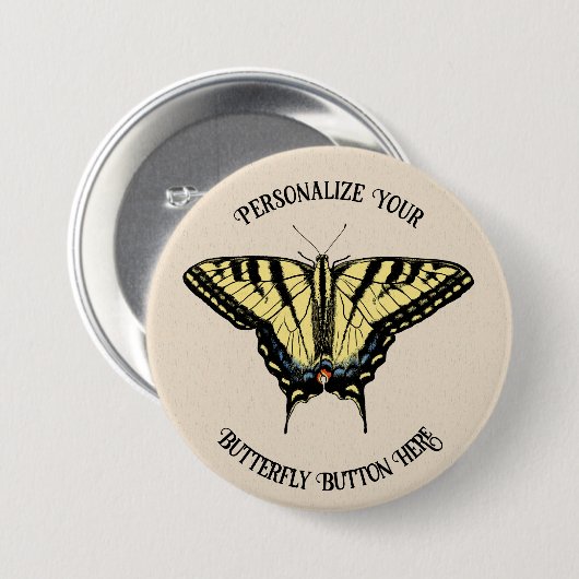 Zuidwestelijke gele zandstaartvlinder ronde button 7,6 cm (Voorkant /achterkant)