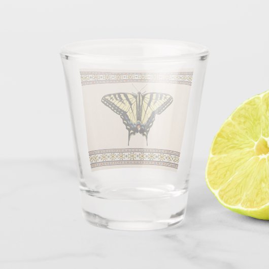 Zuidwestelijke gele zandstaartvlinder shot glas (Achterkant)