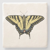 Zuidwestelijke gele zandstaartvlinder stenen onderzetter (Voorkant)