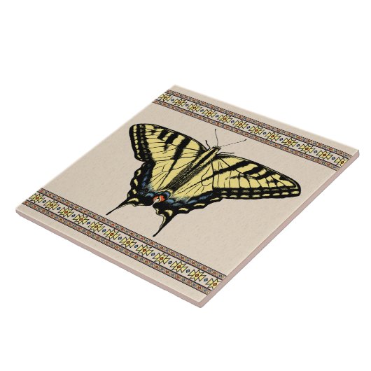 Zuidwestelijke gele zandstaartvlinder tegeltje (Zijkant)