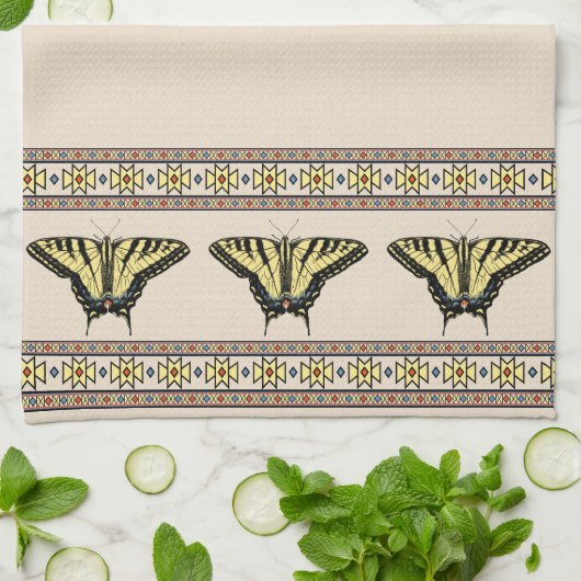 Zuidwestelijke gele zandstaartvlinder theedoek (Gevouwen)